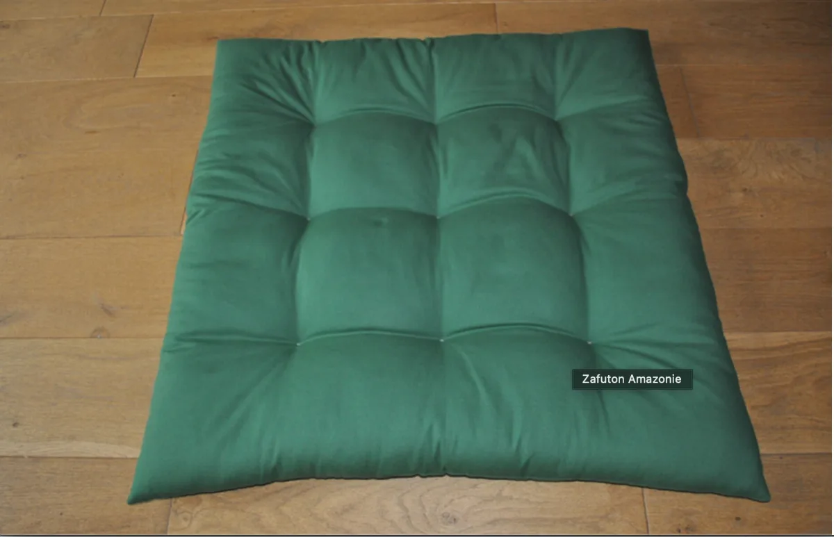 Zafuton vert Amazonie garni de kapok